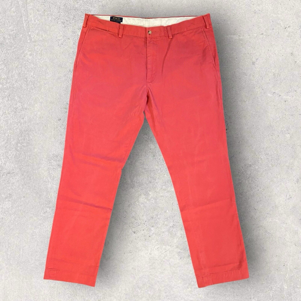 Polo Ralph Lauren Jeans Men’s 40x32 Red Chino Slim Fit Straight Leg Preppy Y2K
